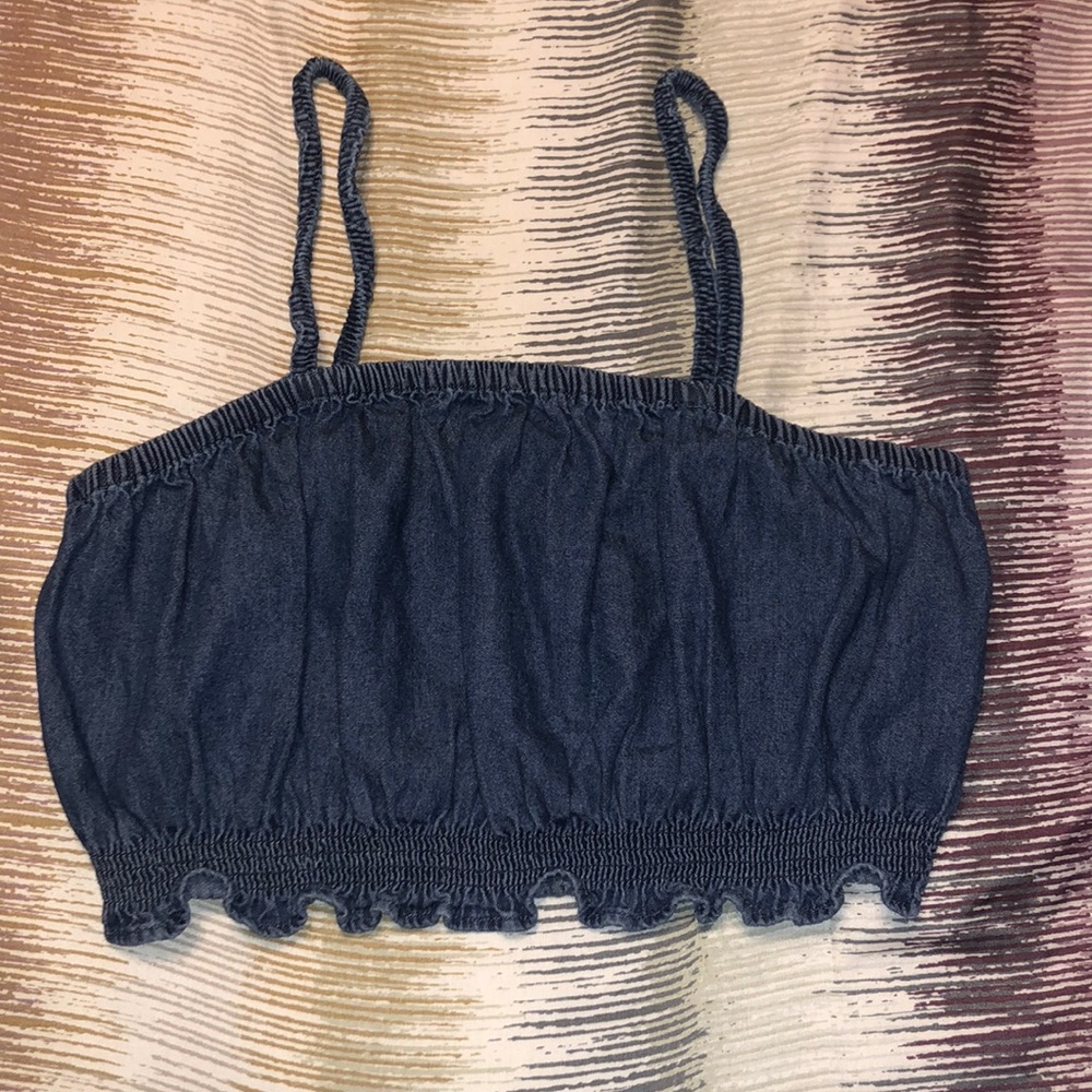 American Eagle Denim cami crop top